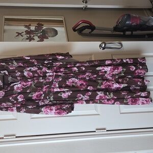 Fashion Nova Pink and Brown Floral Long Sleeve Dress